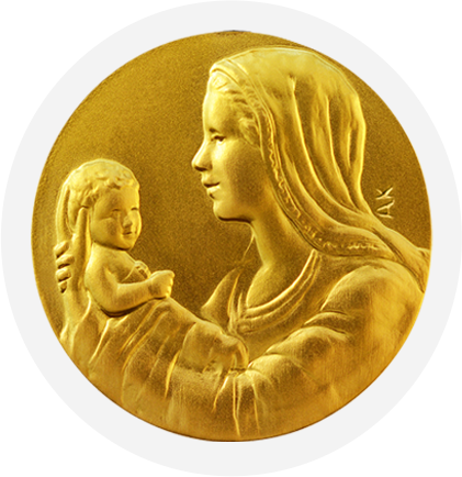 Médaille de baptême Coeur de Marie en or