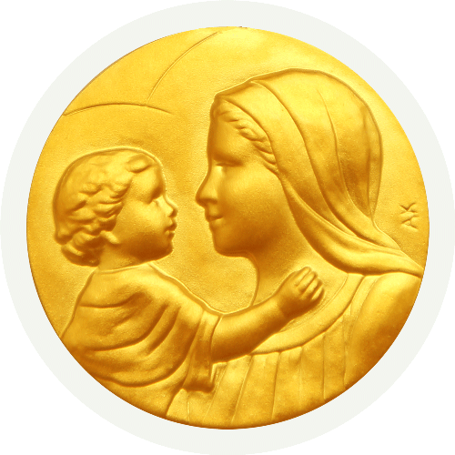 Médaille de baptême Notre Dame de la Douce Confiance en or