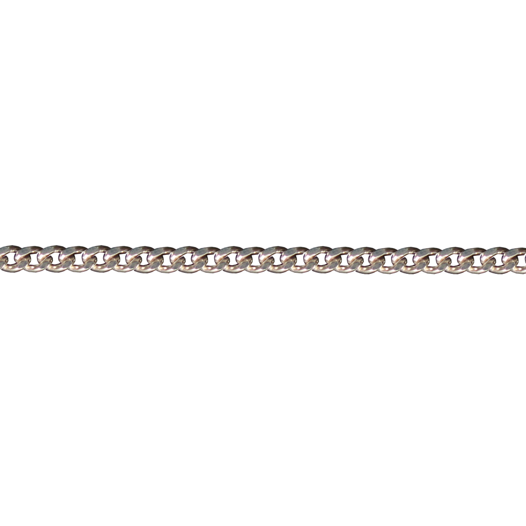 chaine en argent maille gourmette limée