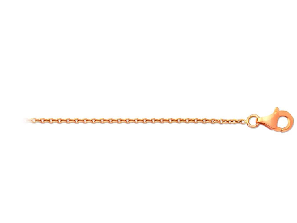 chaîne maille forçat ronde légère en or rouge 18 carats