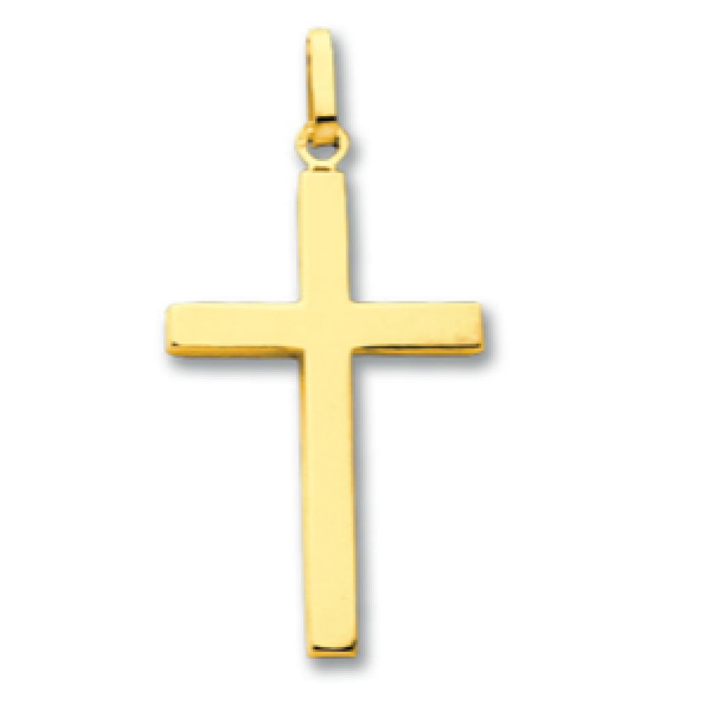 croix en or jaune 18 carats 25 mm