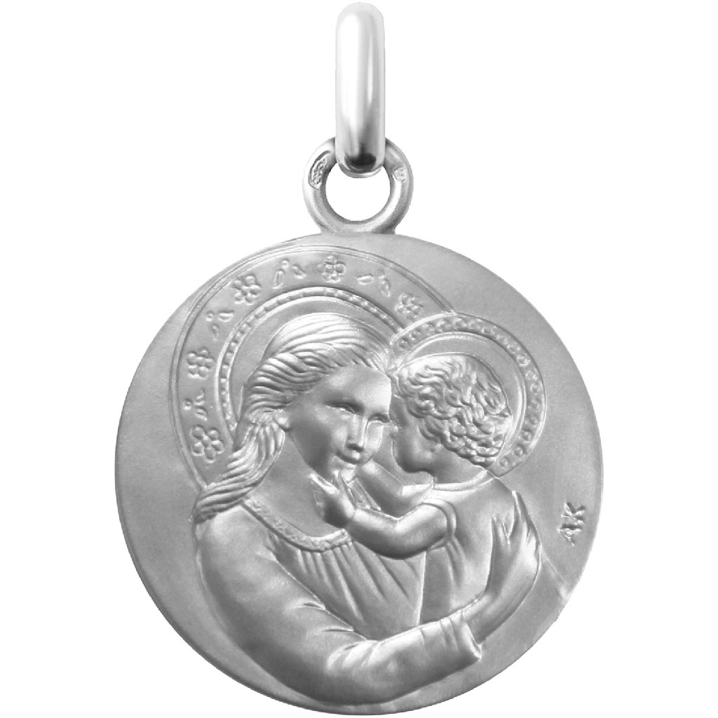 médaille de baptême douceur infinie en or blanc