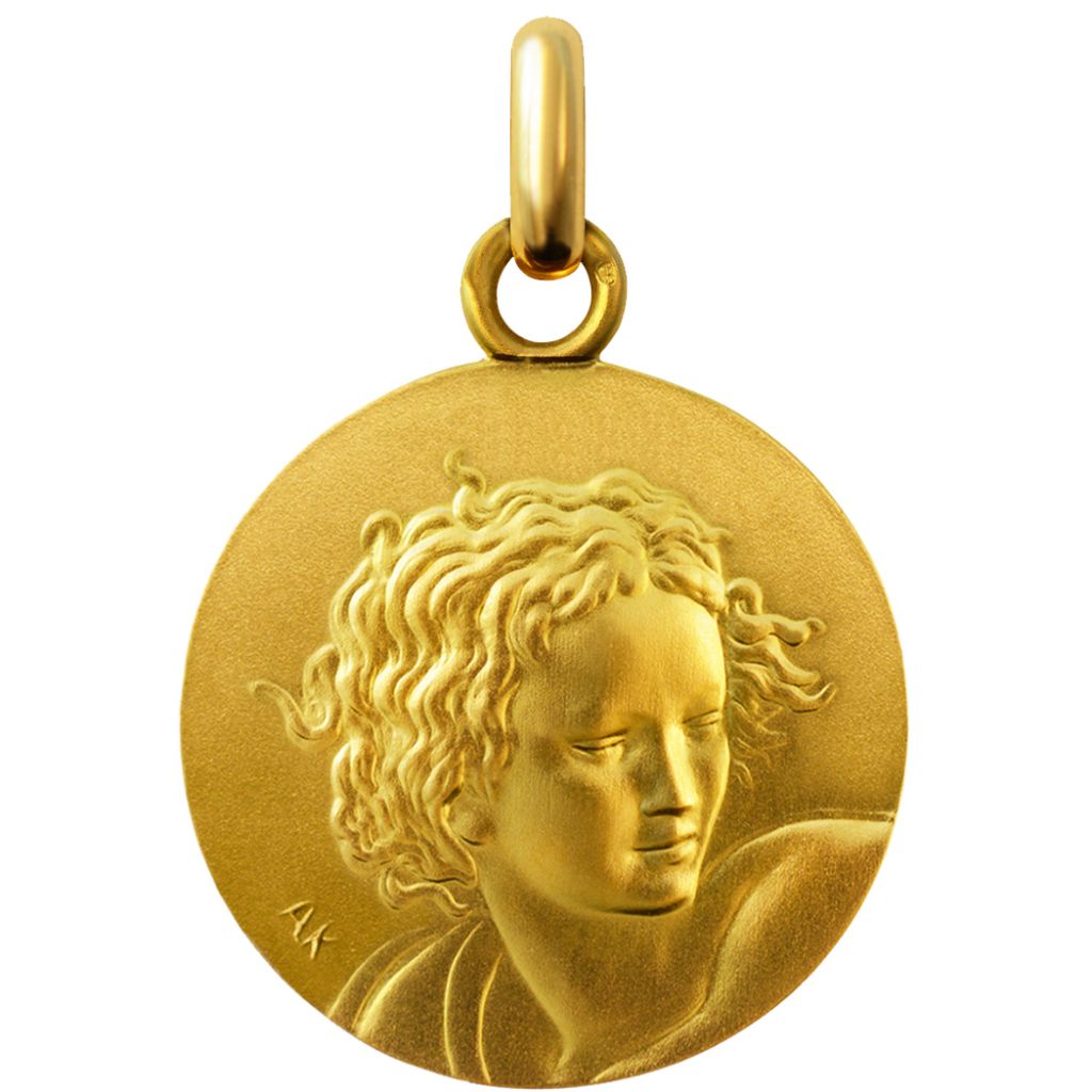 médaille de baptême l'ange d'ezechiel en vermeil