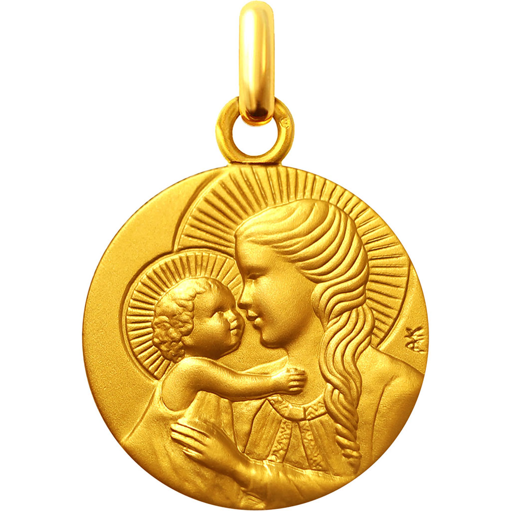médaille de baptême marie douce lumière en vermeil