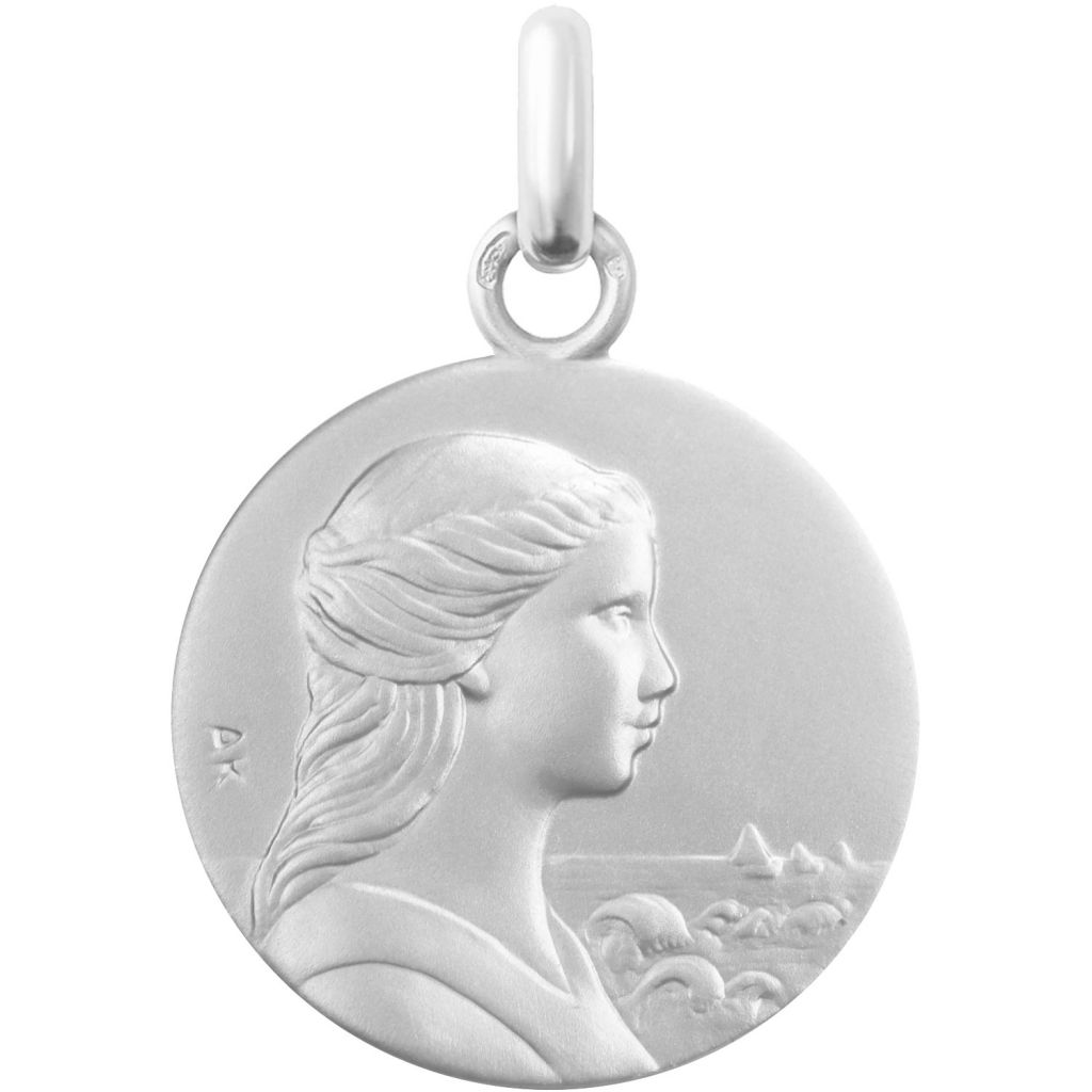 médaille de baptême notre dame de l'océan en or blanc