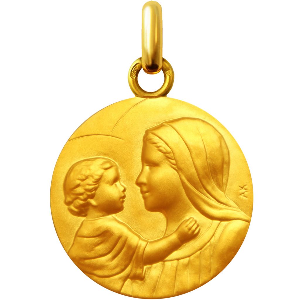 médaille de baptême notre dame de la douce confiance en or
