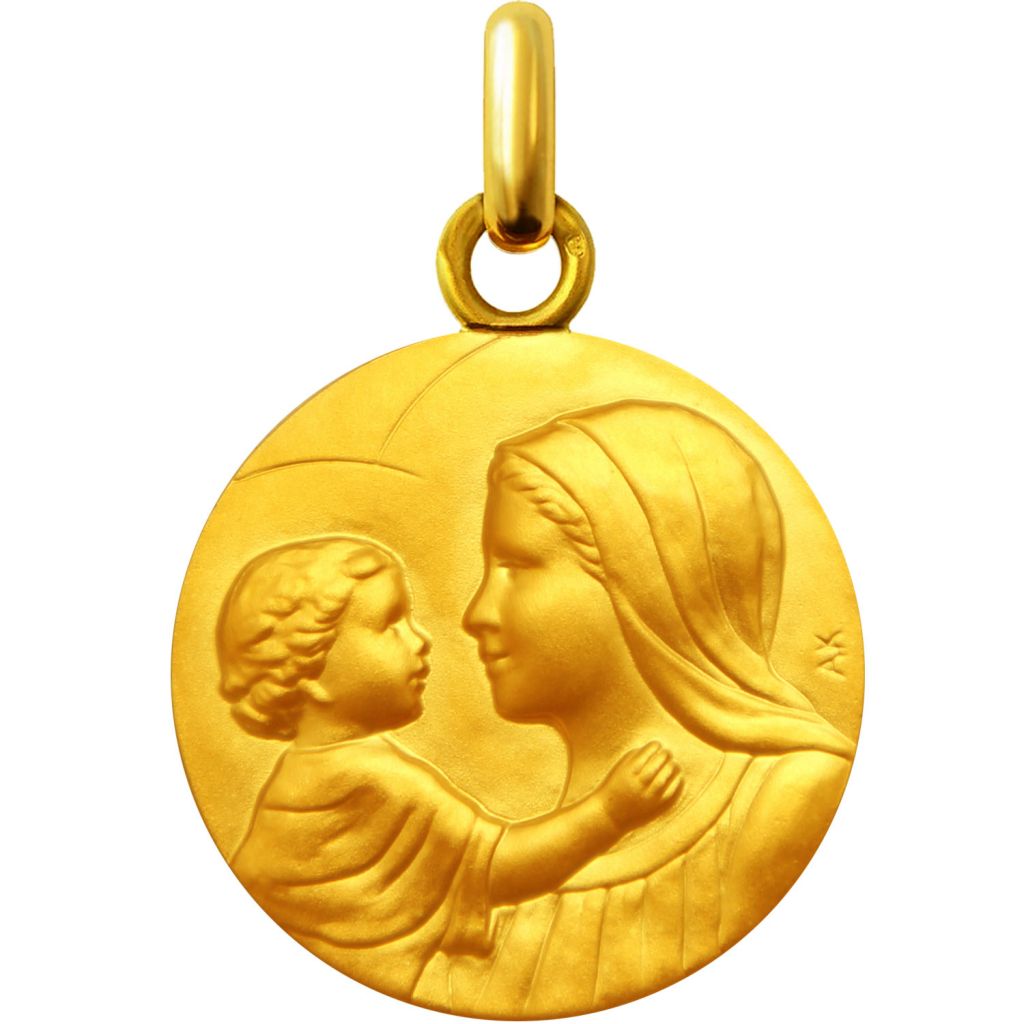 médaille de baptême notre dame de la douce confiance en vermeil