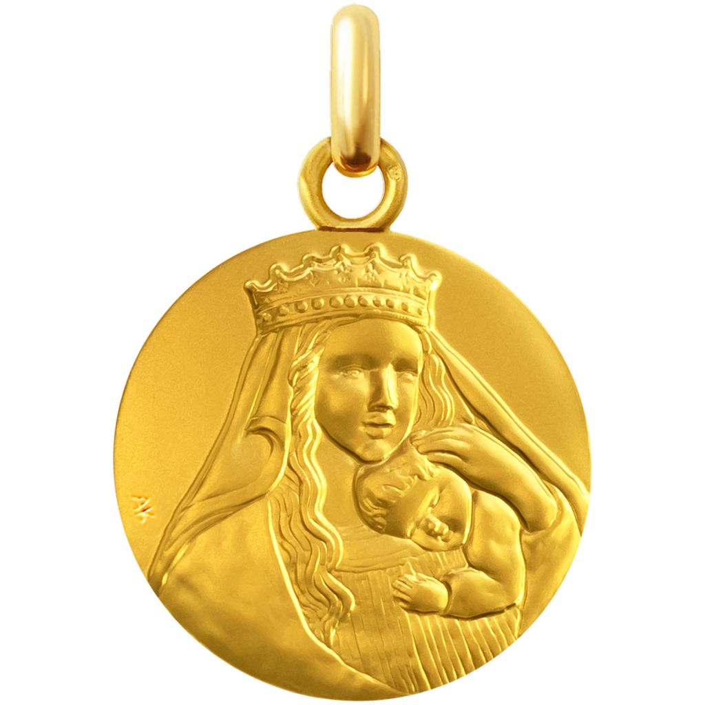 médaille de baptême notre dame de la paix en vermeil