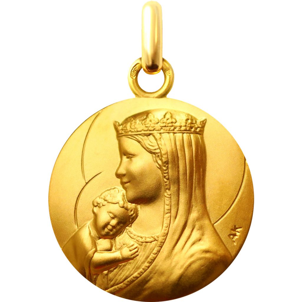 médaille de baptême notre dame des cieux en or