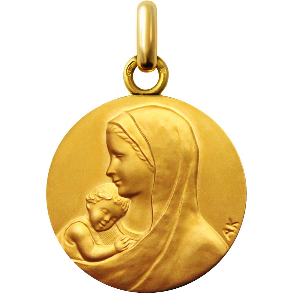 Médaille enfant - 14 mm - Or 18 carats jaune - Fabrication F