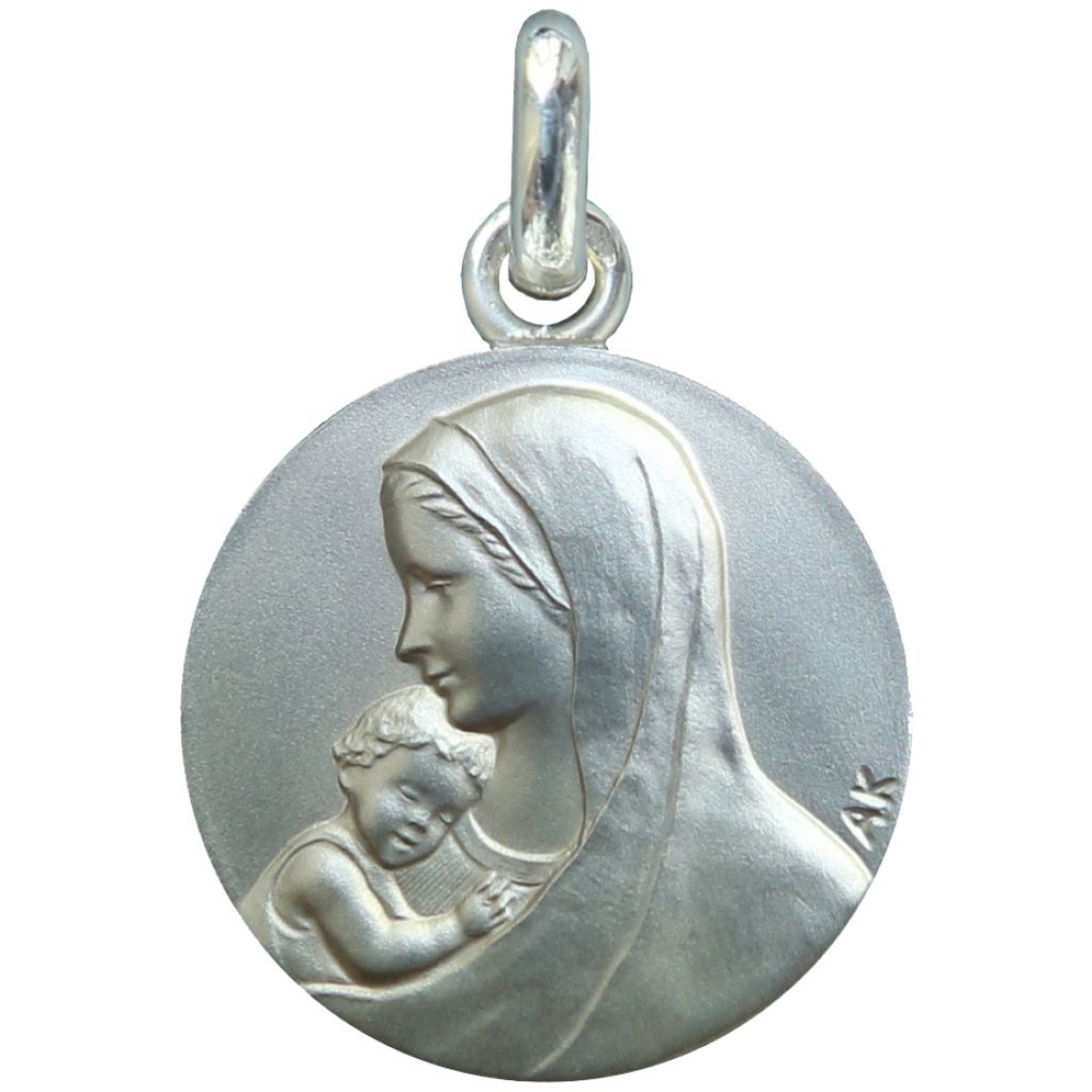 médaille de baptême notre dame des petits enfants en argent