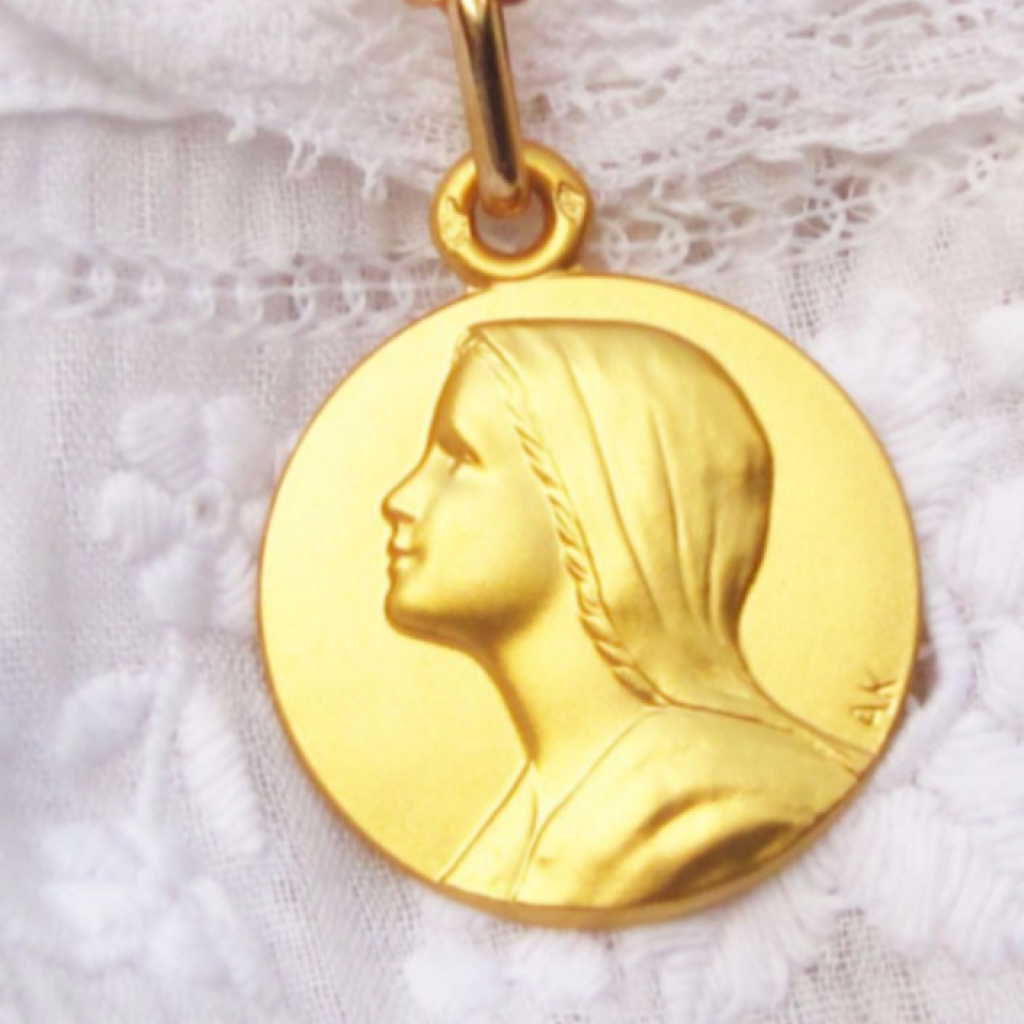 médaille de baptême or vierge de l'espérance