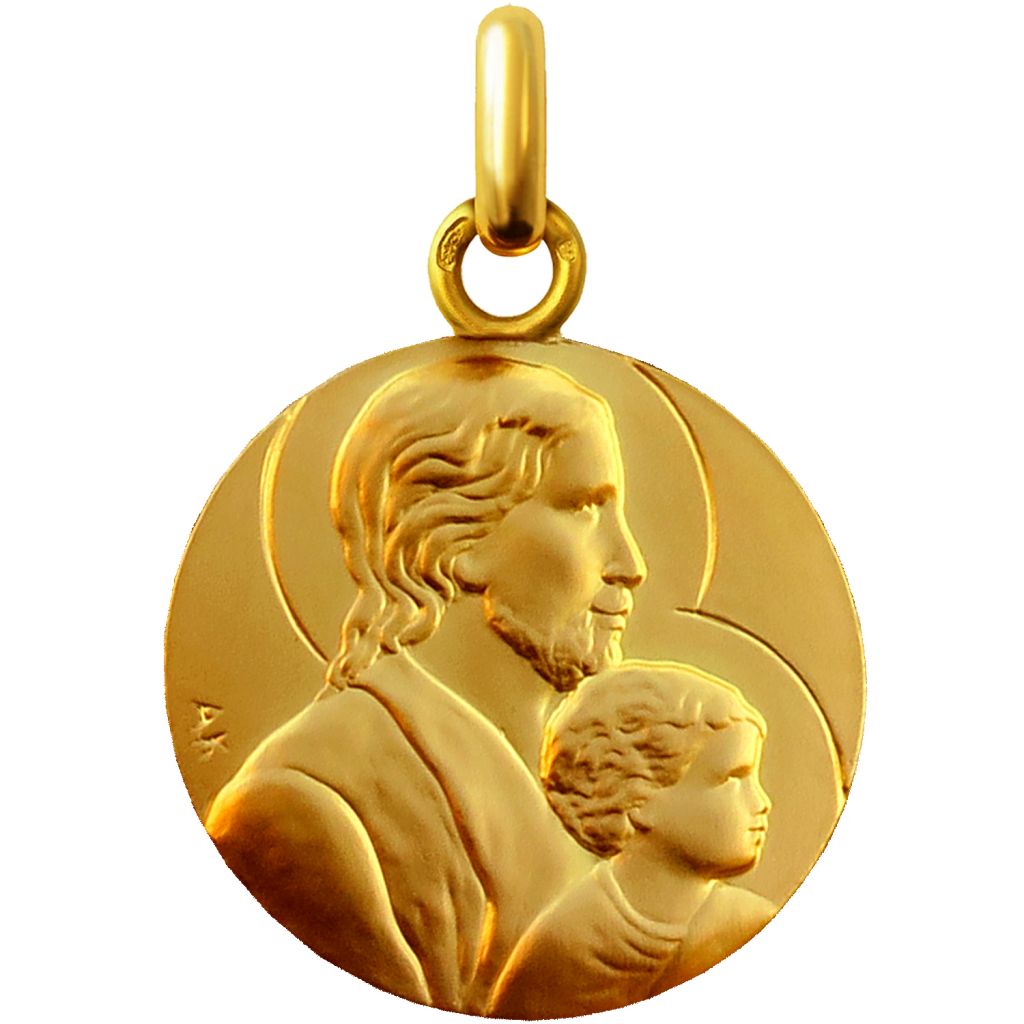 médaille de baptême saint joseph en or
