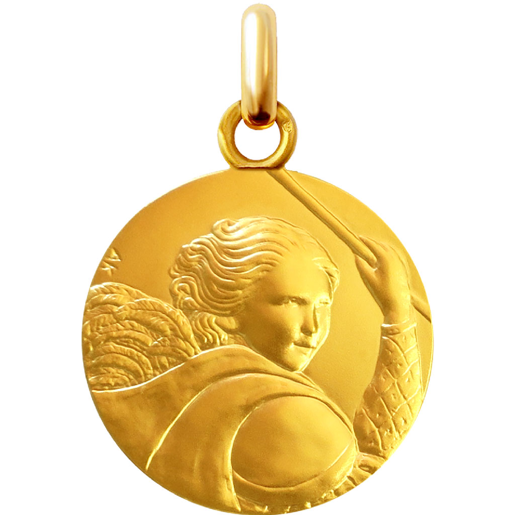 médaille de baptême saint michel en vermeil