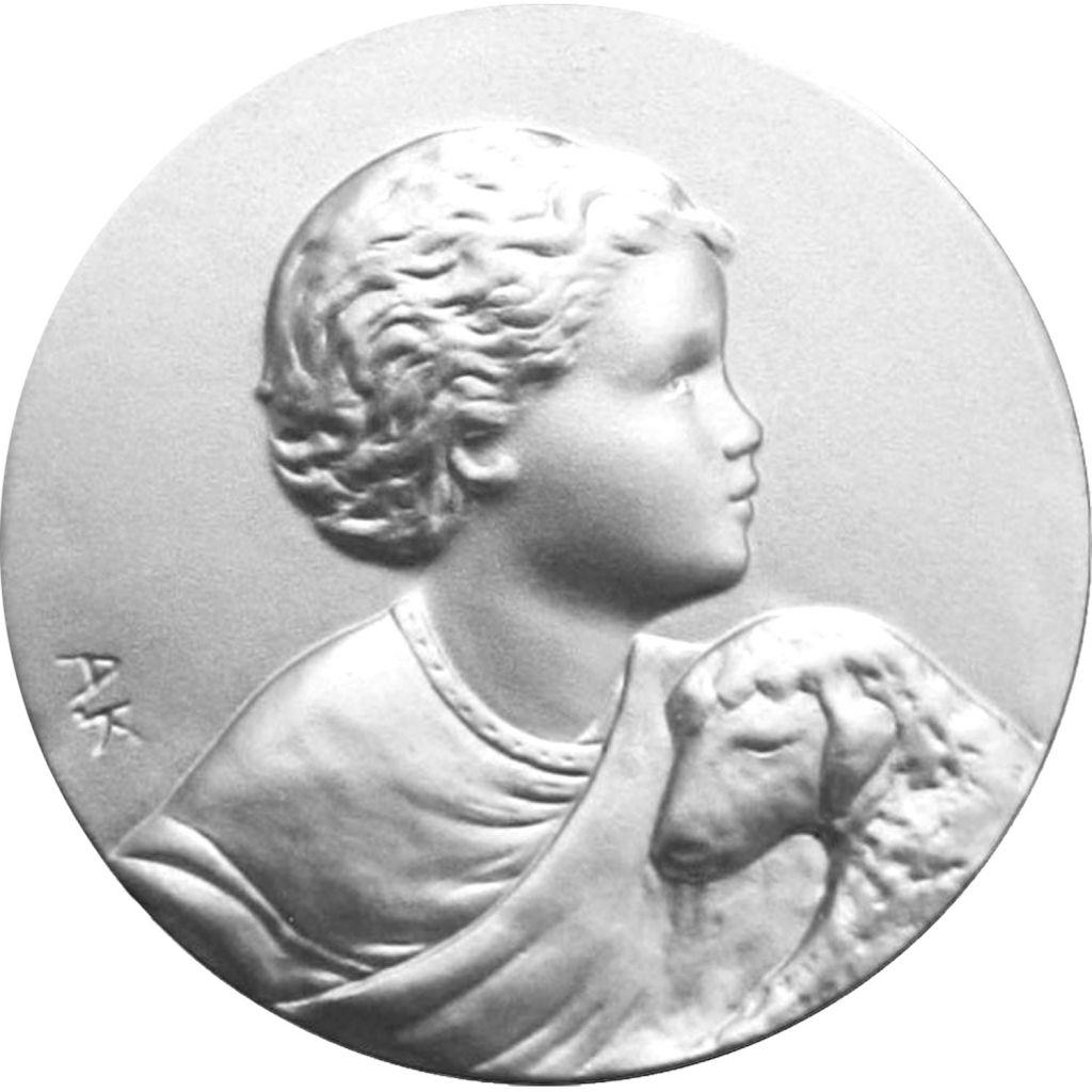 médaille de berceau le petit pasteur en argent