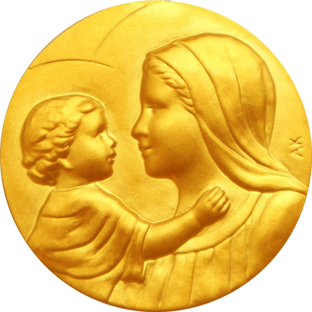 médaille de berceau notre dame de la douce confiance en vermeil