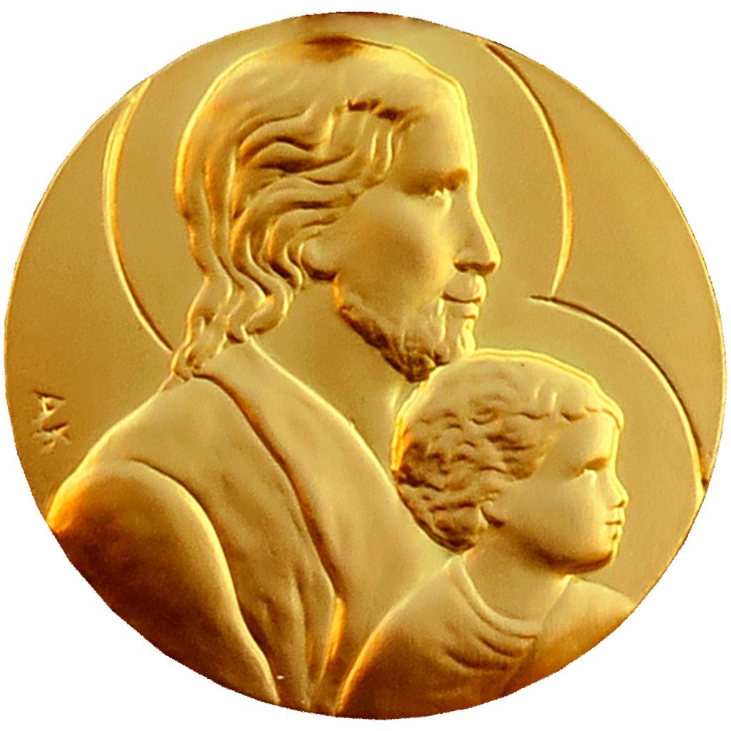 médaille de berceau saint joseph en or