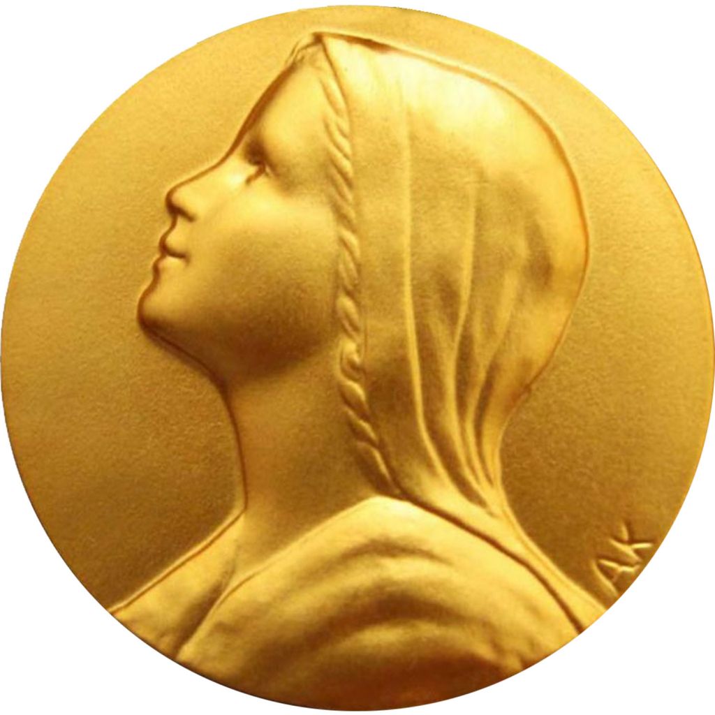 médaille de berceau vierge de l'espérance en vermeil