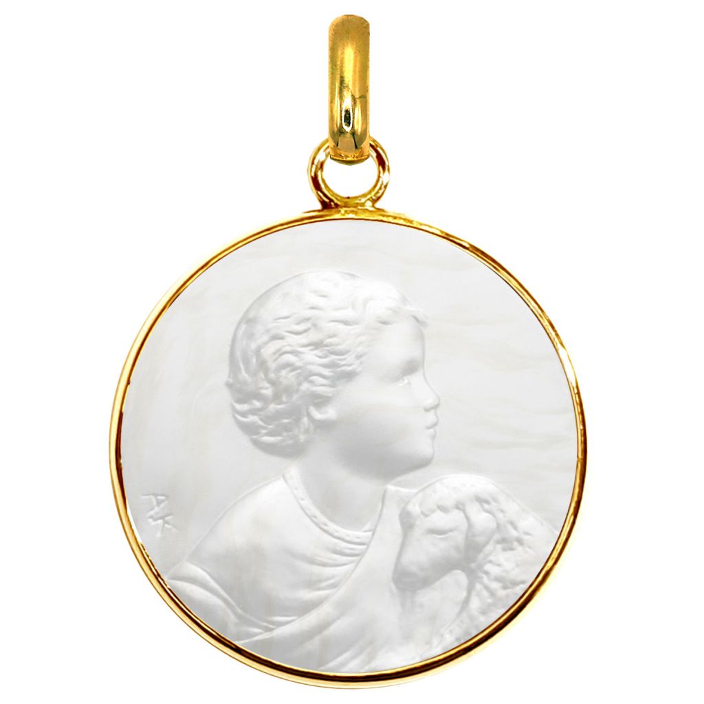 médaille en nacre le petit pasteur