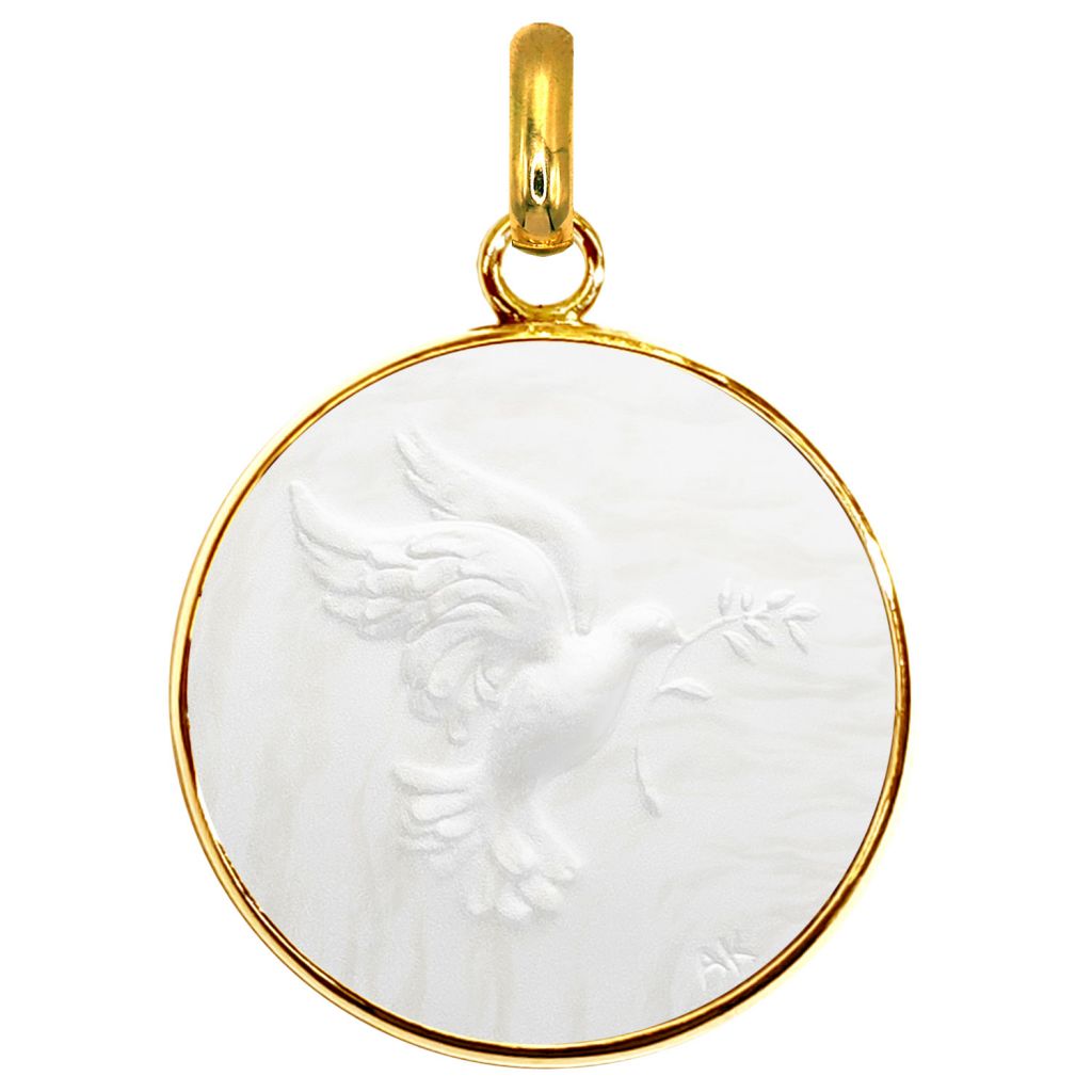 médaille en nacre saint esprit