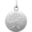 Miniature médaille de baptême arbre de vie en argent