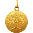 Miniature médaille de baptême arbre de vie en or
