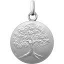 Miniature médaille de baptême arbre de vie en or blanc