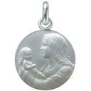 médaille de baptême coeur de marie en argent