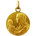 médaille de baptême coeur de marie en vermeil