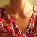 Miniature médaille de baptême le petit pasteur en or 12 mm