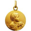 médaille de baptême le petit pasteur en vermeil