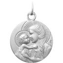 médaille de baptême marie douce lumière en or blanc