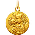 médaille de baptême marie douce lumière en or jaune
