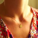 Miniature médaille de baptême mon petit ange gardien en or 12 mm