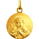 médaille de baptême mon petit ange gardien en vermeil