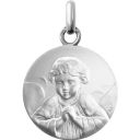 médaille de baptême mon petit ange gardien or blanc