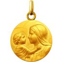 Miniature médaille de baptême notre dame de la douce confiance en or