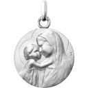 médaille de baptême notre dame de toute tendresse en or blanc