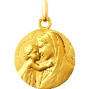 médaille baptême notre dame de toute tendresse en or jaune