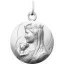 médaille de baptême notre dame des cieux en or blanc