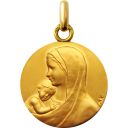 Médaille Notre Dame des petits enfants en or 18 carats 18 mm