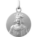 médaille de baptême saint louis en or blanc