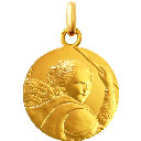 Miniature médaille de baptême saint michel en or