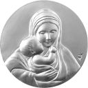 Miniature médaille de berceau notre dame du sacré coeur en argent