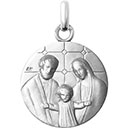 médaille de berceau sainte famille en argent