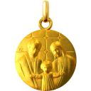 Miniature médaille de berceau sainte famille en or