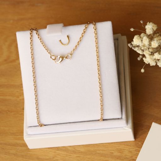 chaîne maille forçat ronde luxe en or 18 carats