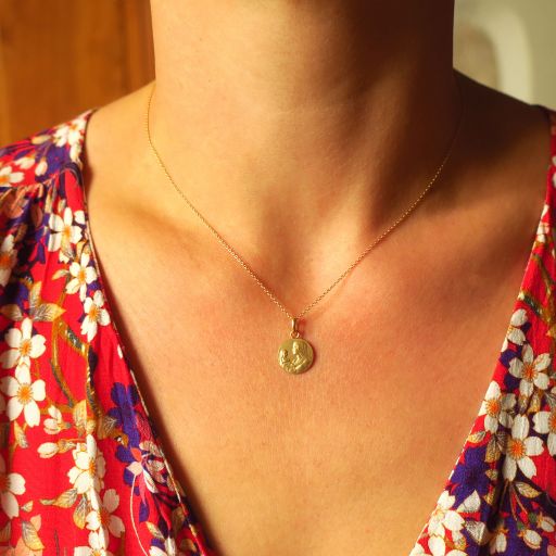 médaille de baptême coeur de marie en or 12 mm