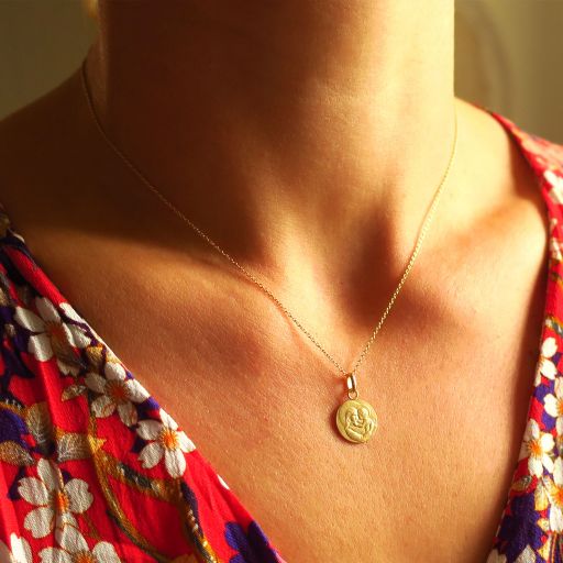 médaille de baptême douceur infinie en or 12 mm