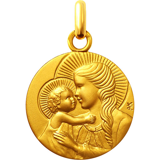Médaille Marie Douce Lumière en vermeil 16 mm